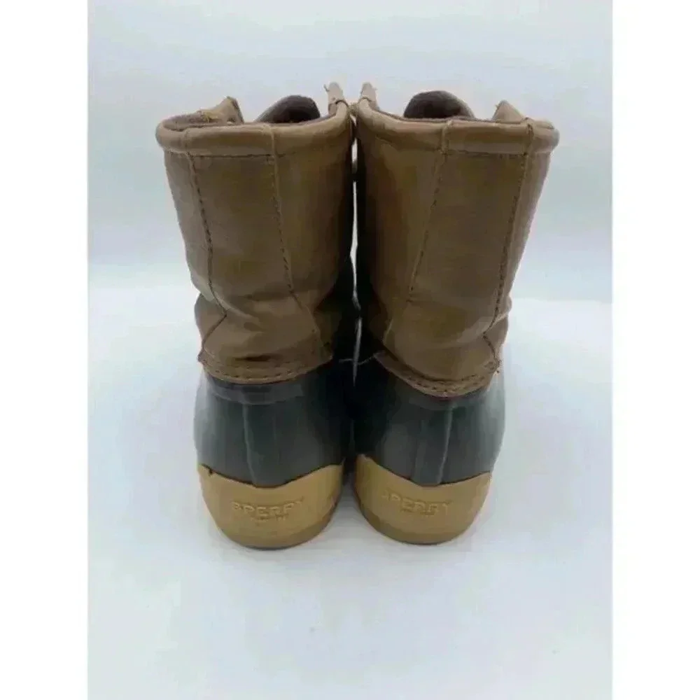 Sperry Port Boots Youth‎ Boys 5 M Brown Leather Duck Rain Lace Up Ankle Outdoors